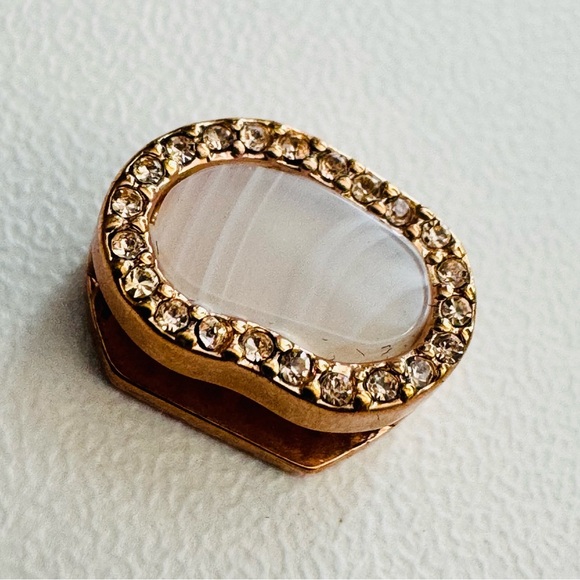 Keep Collective Frosted Center Stone Charm with Rhinestone Halo - Picture 2 of 4